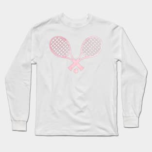 Tennis Racket Pink Long Sleeve T-Shirt